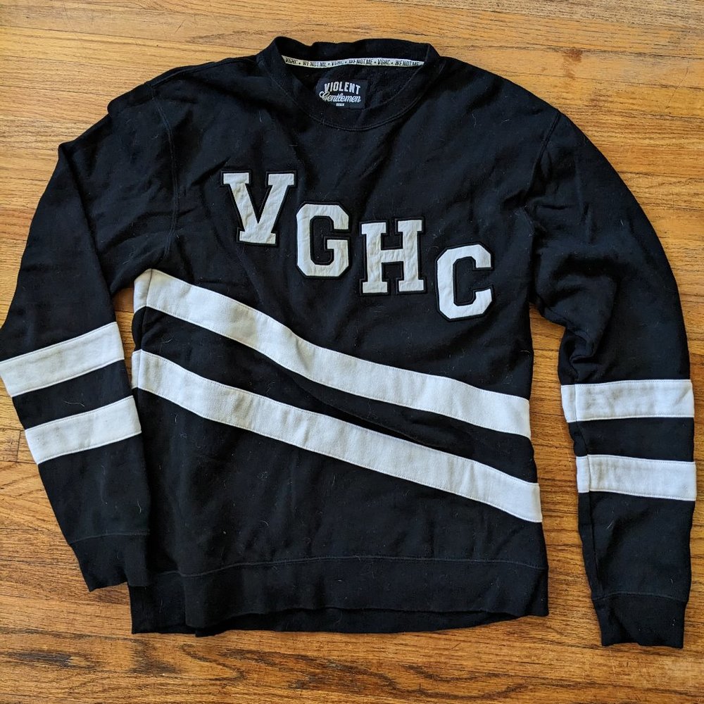 Violent Gentleman Hockey Club Vintage Jersey Style Crewneck Sweatshirt, Size M